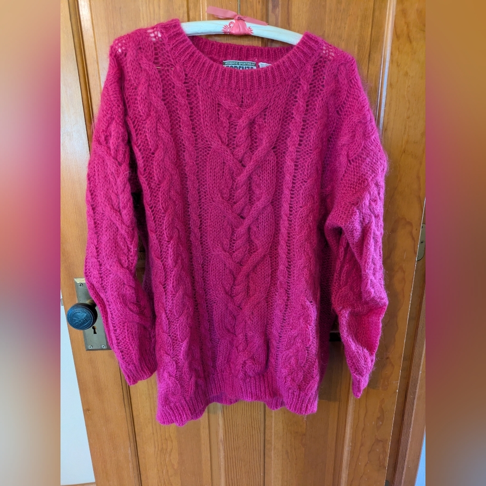 Cozy Pink Cable Knit Sweater